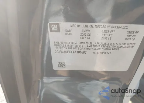 2010 Chevrolet Impala Ls from USA, damaged, VIN 2G1WA5EKXA1101608